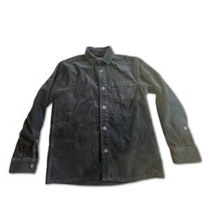 Express Men's Corduroy Navy Blue Button Down Shirt, Size: Small